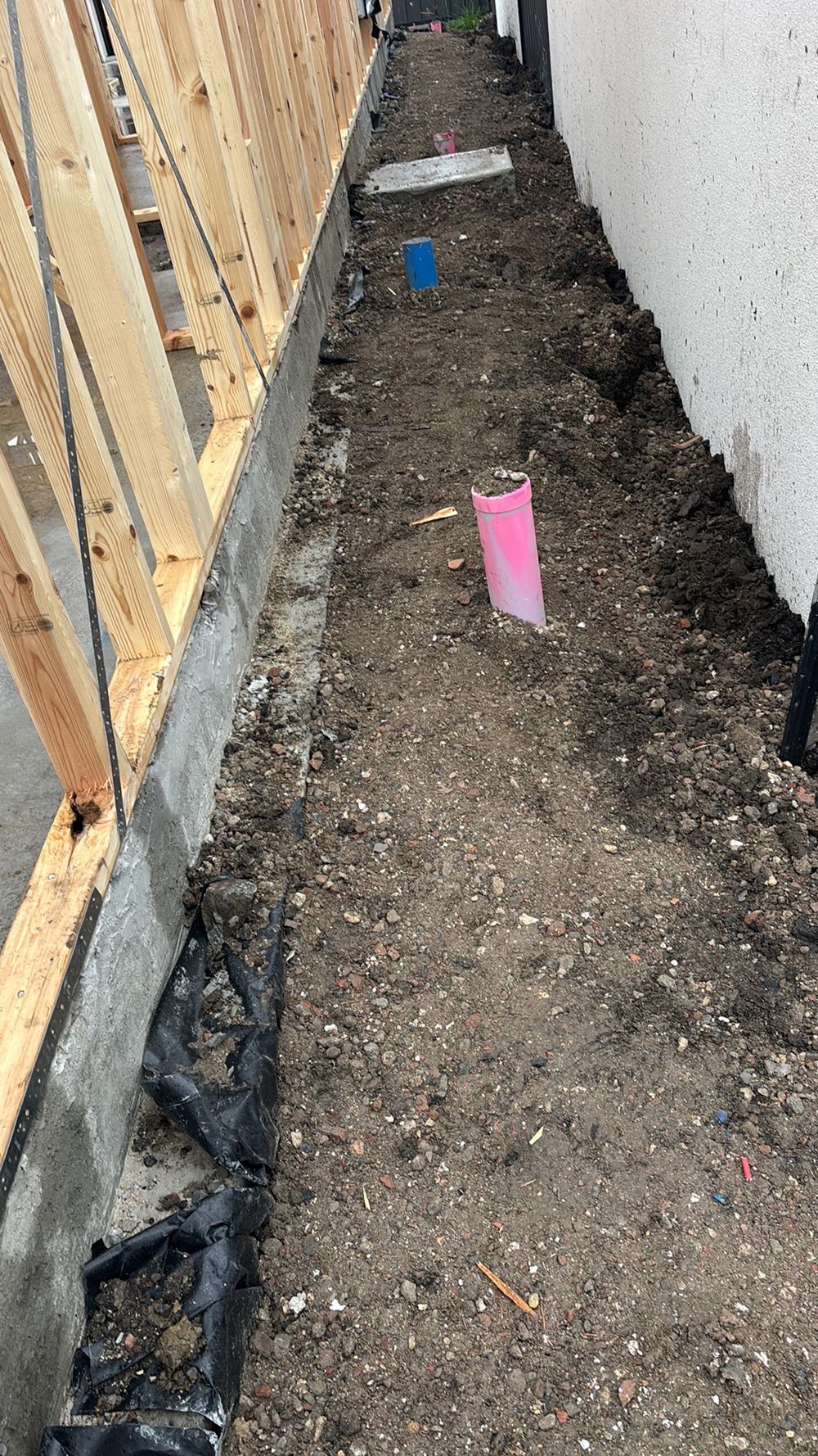 Vapour barrier not showing at ground level around parts of the slab perimeter, Kalkallo