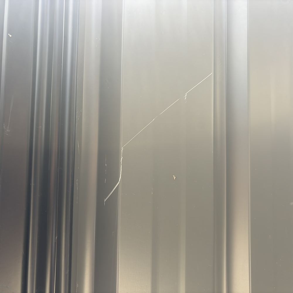 Damaged and scratched finish recorded on an internal door edge, found during a pre-purchase inspection in Kalkallo